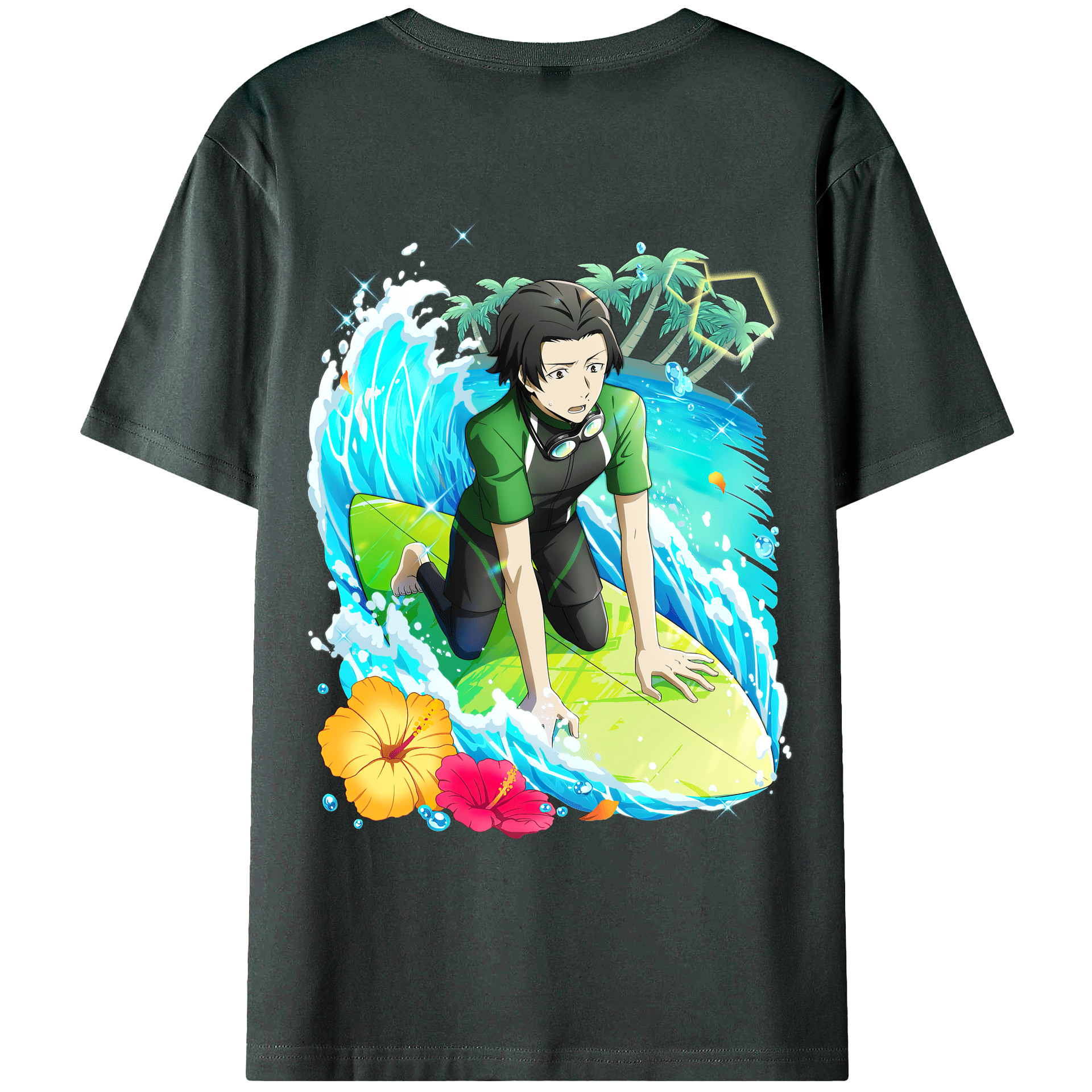 （画像用） 文豪ストレイドッグス Bungo Stray Dogs 綿100％ メンズ半袖Tシャツ（バックプリント） 通気性